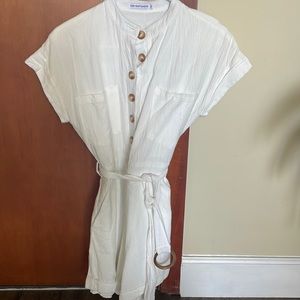 White Belted Romper